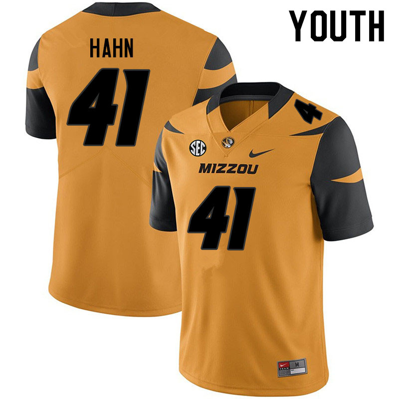 Youth #41 Zach Hahn Missouri Tigers College Football Jerseys Sale-Yellow